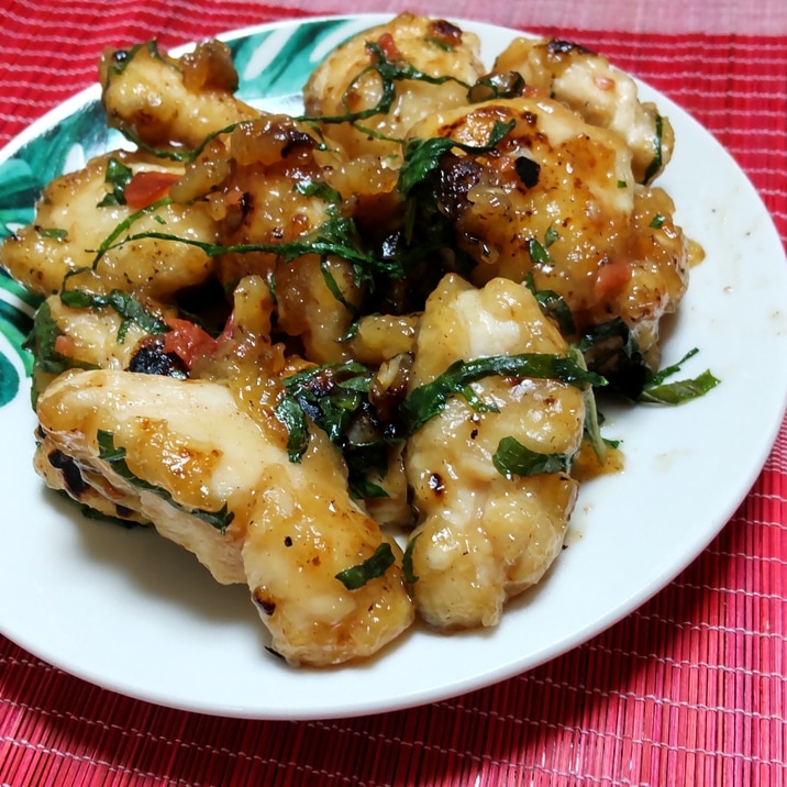 簡単!節約!鶏むね肉の和風梅しそ炒め〜